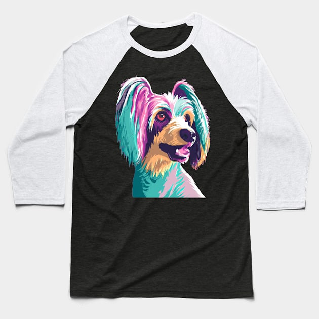 Chinese Crested Pop Art - Dog Lover Gifts Baseball T-Shirt by PawPopArt